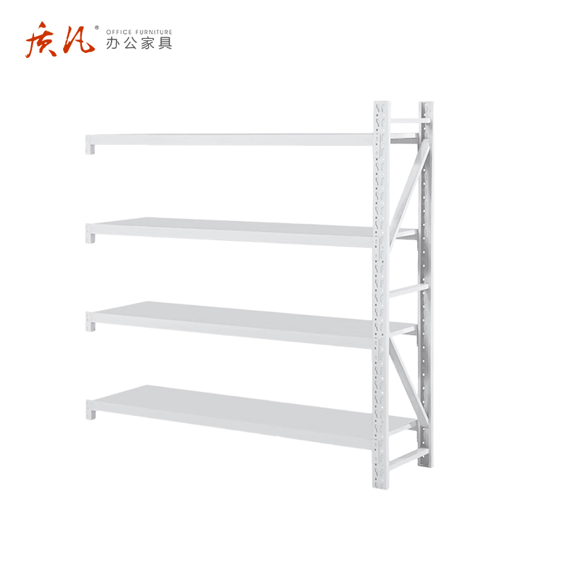 质凡货架仓库货架置物架展示架白色轻型长200宽50副架承重150kg高清大图