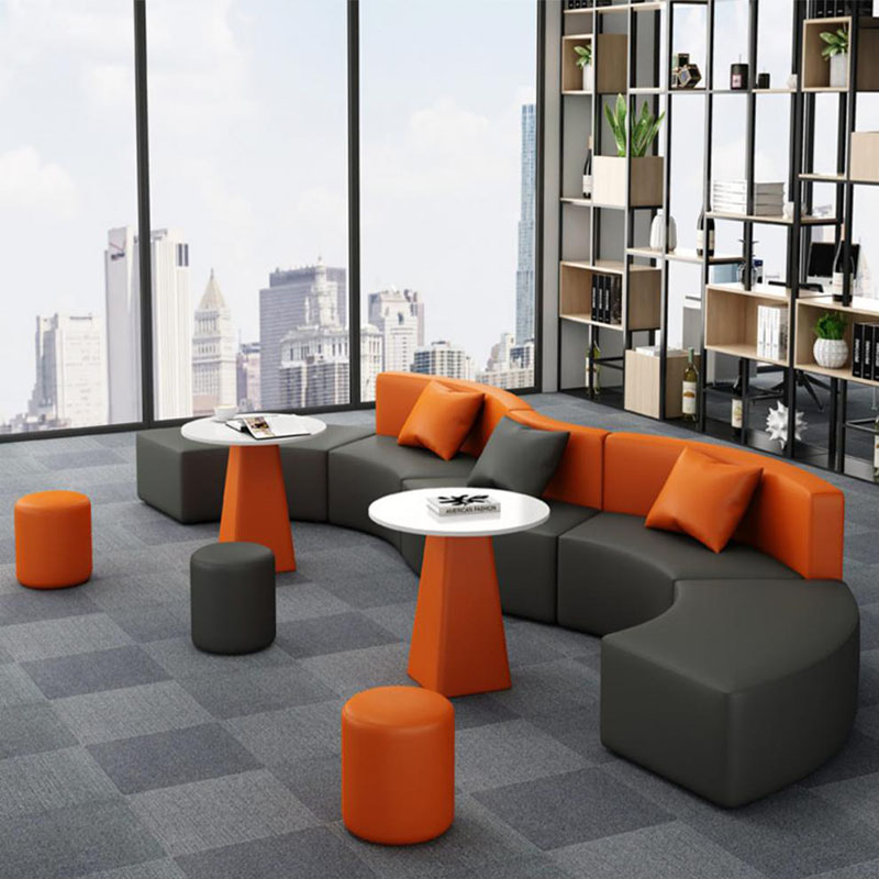 洛来宝异型沙发简约商务会议室接待洽谈商场休息区异型组合办公沙发