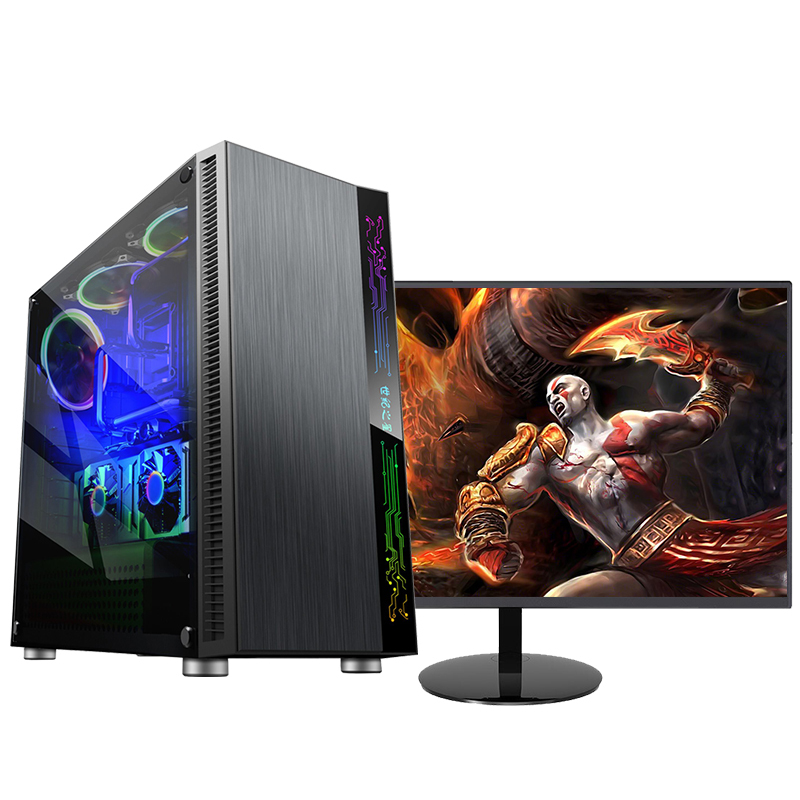 世纪之星 酷睿i7四核/AMD Radein 游戏独显/8G内存/256GB固态 家用办公商用娱乐游戏电脑 台式机 台式电脑 DIY组装机 组装电脑 电脑主机+19英寸平面显示器