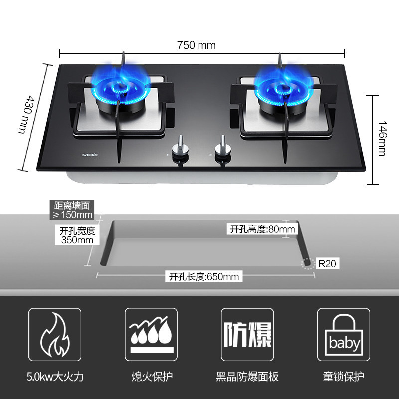 帅康(sacon)油烟机灶具套装抽油烟机燃气灶两件套20立方TE6965+68B厨卫厨房欧式吸油烟机煤气灶烟灶套餐天然气