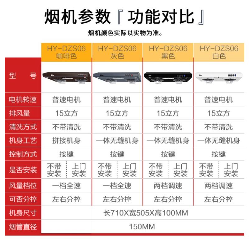 爱贝尔(IBELL)HY-DZS06S超薄油烟机双抽双电机抽油烟机老式小型吸油烟机 黑色