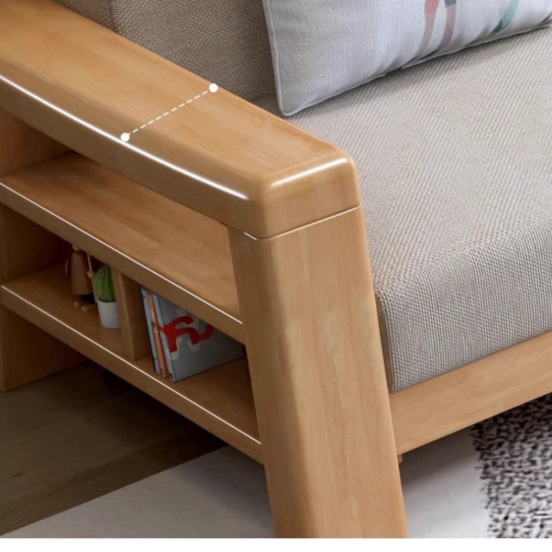 荺炬实木沙发三人位+茶几组高清大图