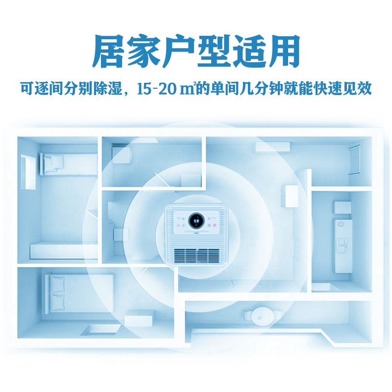 百科特奥DH-812FD家用12升除湿机/抽湿机 轻音设计干衣卧室地下室衣帽间抽湿机