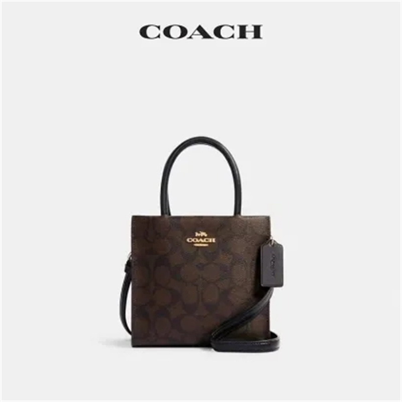 【香港直邮】蔻驰COACH 经典标志帆布迷你CALLY琴谱包斜挎包5693 黑色