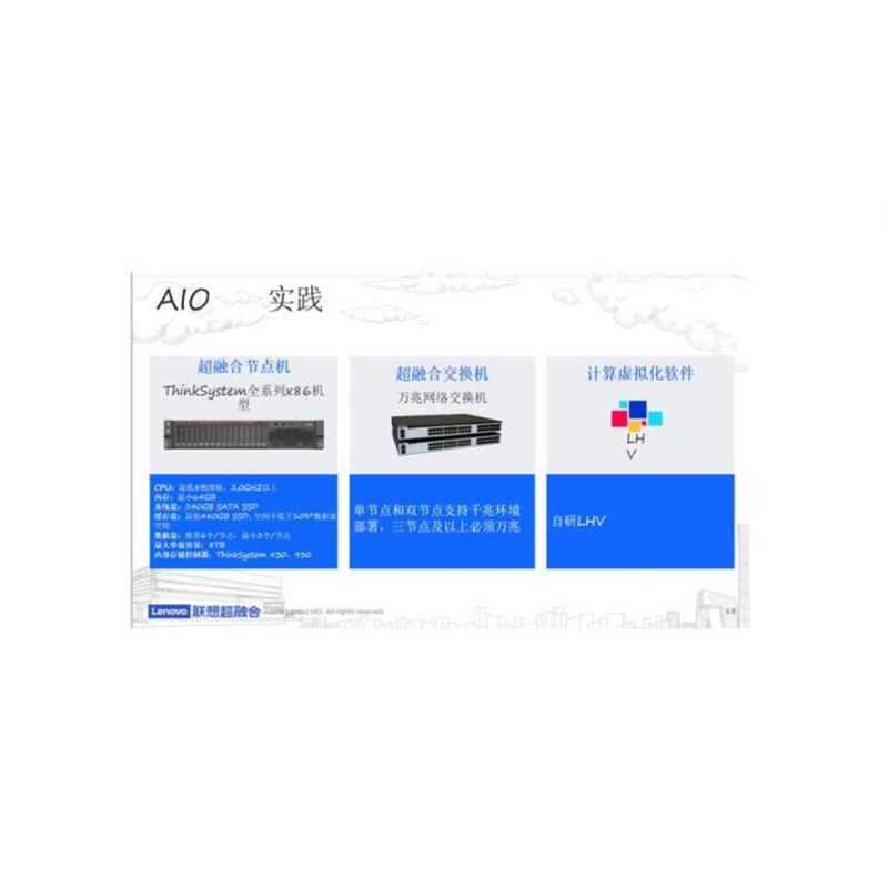 联 想 超融合AIO H1000 虚拟化,私有云,分布式存储