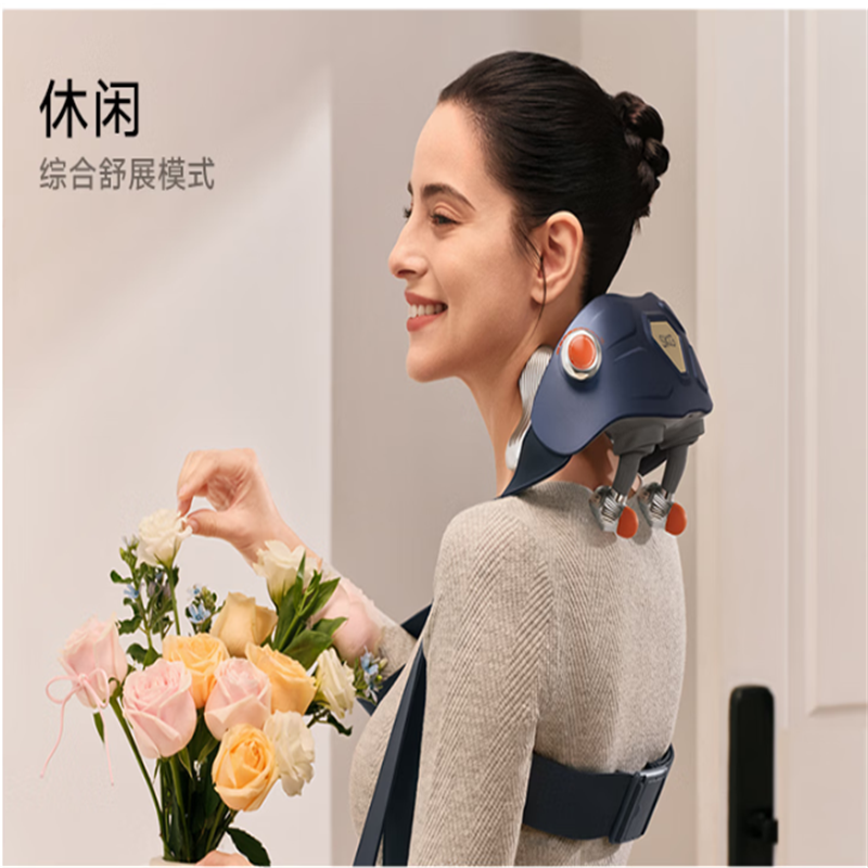 SKG按摩披肩H7-2颈椎按摩器颈部肩颈披肩斜方肌腰背部小腿脖子热敷揉捏按摩仪高清大图