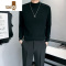 YANXU薄款高领毛衣男士韩版针织衫潮牌个性毛线衣半高领打底毛衫