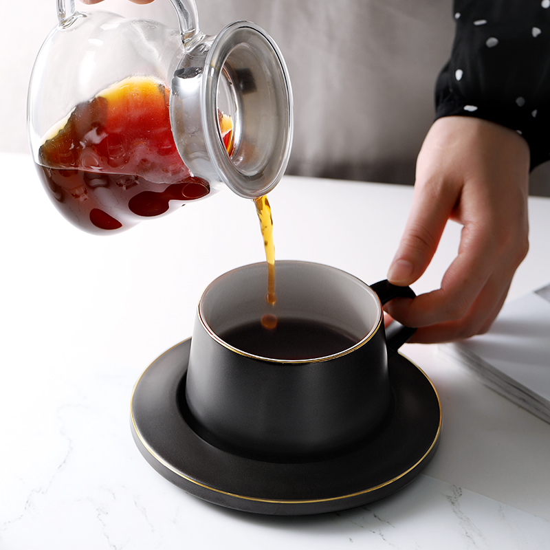 欧式小咖啡杯陶瓷杯子单个带勺带碟简约家用优雅复古下午红茶 白色带勺高清大图