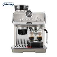 德龙(Delonghi)咖啡机 骑士系列半自动咖啡机 冷萃技术 意式家用 一体式研磨器 小巧机身 EC9255.M 银色