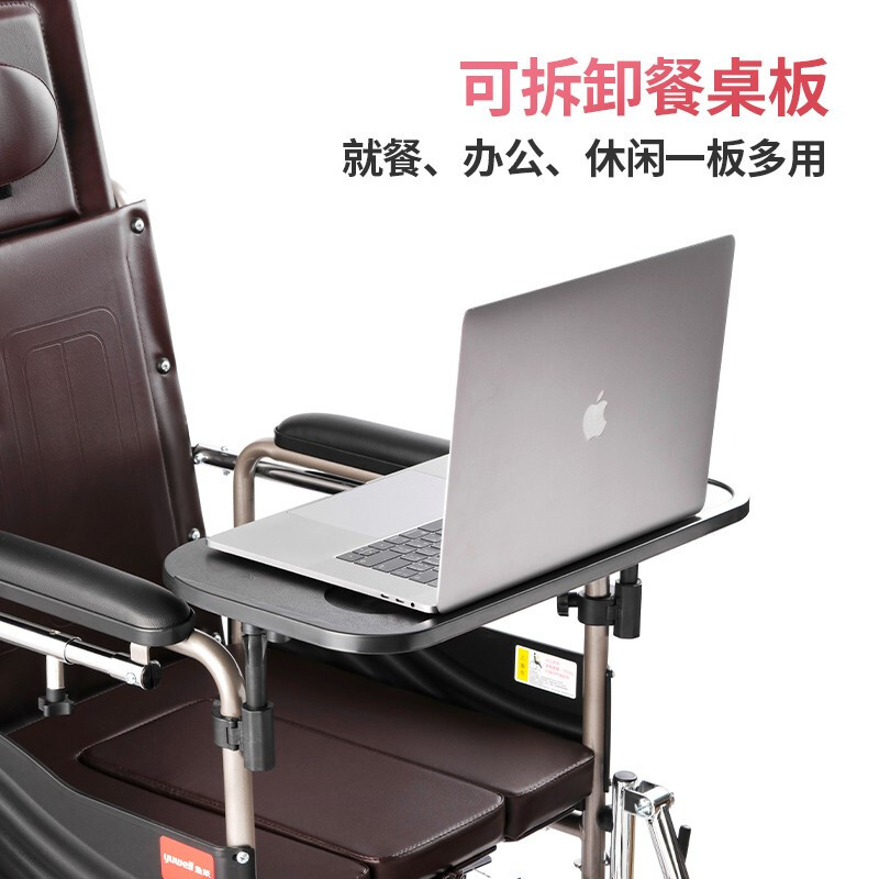 鱼跃轮椅车H059B 普通轮椅脚踏板可拆缷高靠背半躺带餐板鱼跃YUWELL加厚坐垫加宽轮椅大轮稳固豪华舒适高清大图