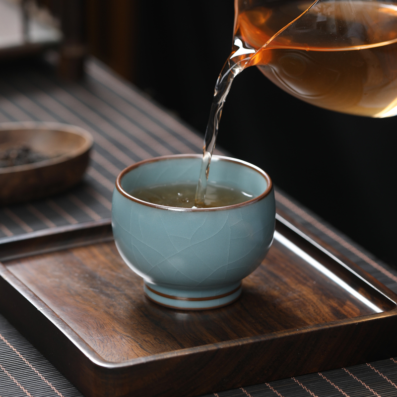 MULTIPOTENT功夫茶杯陶瓷主人杯个人品茗杯汝窑玉脂青古型杯伴手礼盒