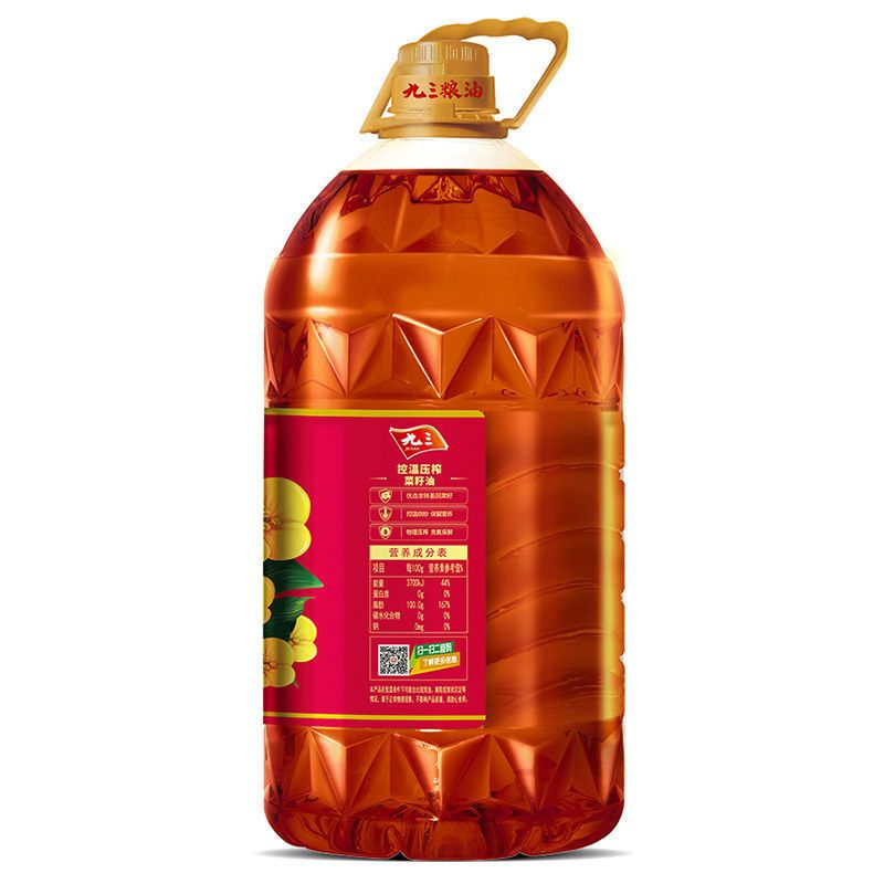 九三非转基因原香菜籽油5L 控温压榨