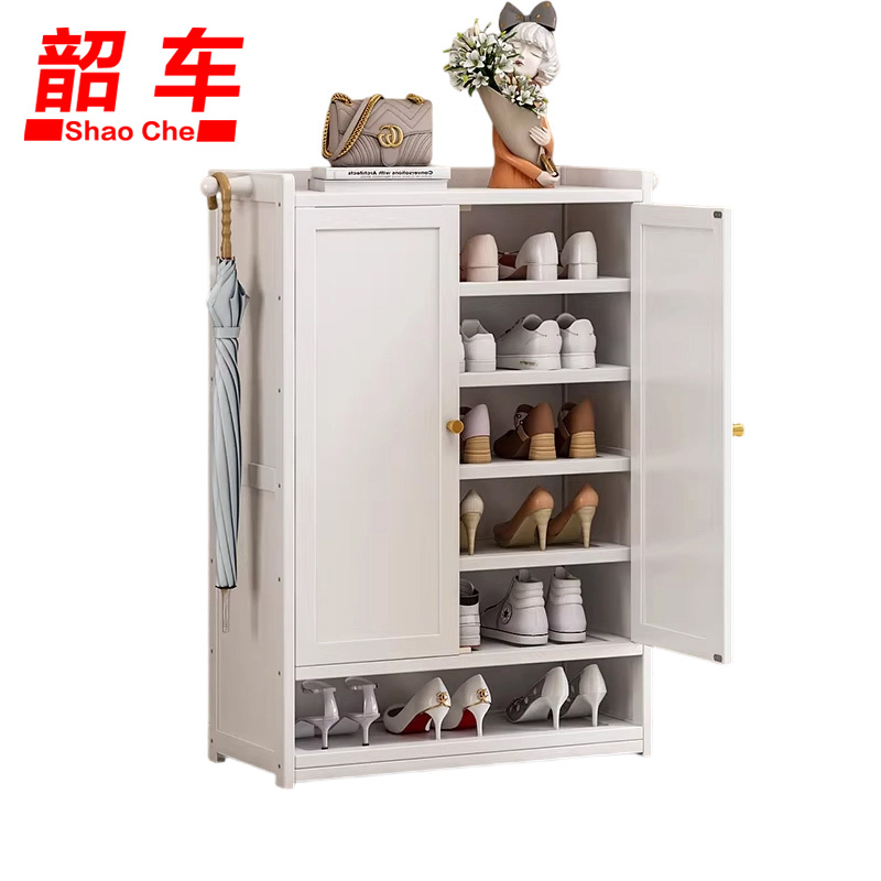 韶车鞋柜双门7层白色个高清大图