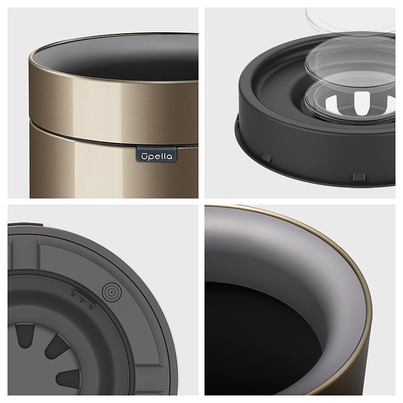 优百纳恒星9L欧式不锈钢创意开口垃圾桶家用轻奢庭院客厅厨房卫生间卧室高清大图