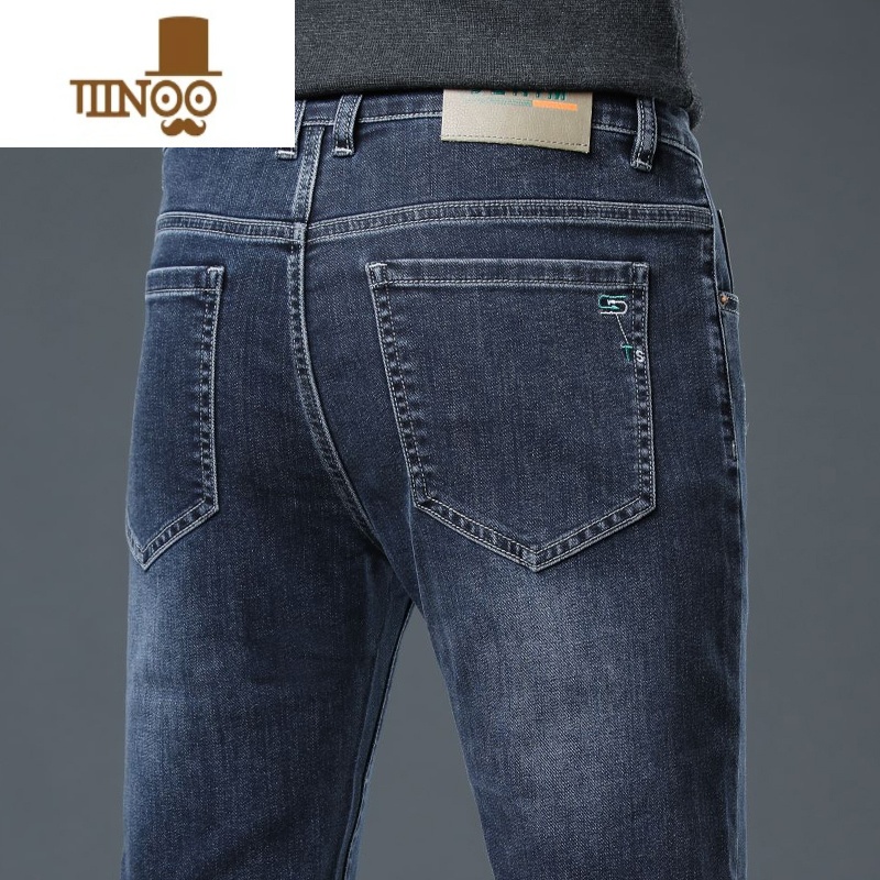 YANXU广州新塘牛仔裤男2023新款男士夏季薄款直筒宽松潮牌黑色裤子高清大图