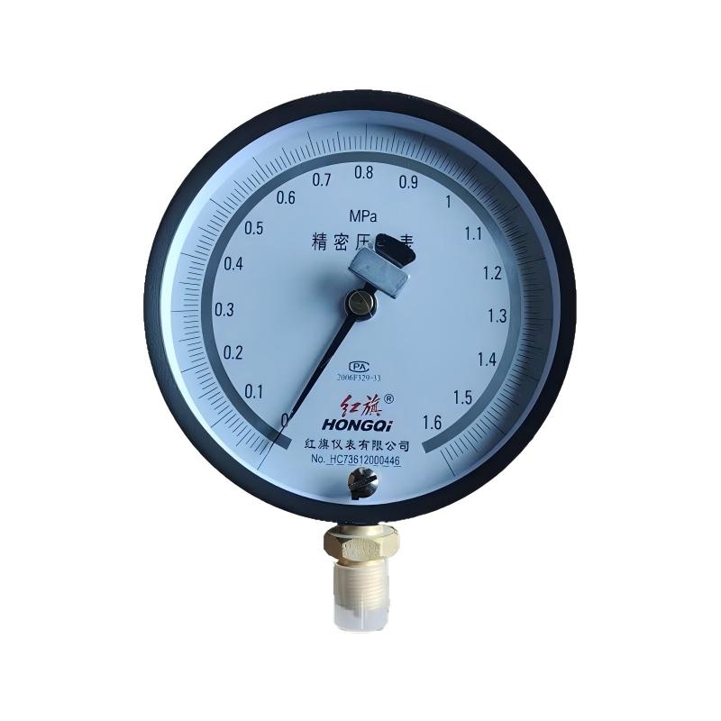 红旗精密压力表YB-150B0~1.6MPa精度0.4级螺纹M20*1.5表盘直径150mm高清大图