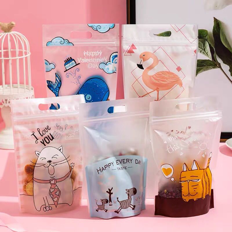 牛扎糖自封袋牛轧糖包装纸曲奇饼干瓜子茶叶拉链袋可爱烘焙50个