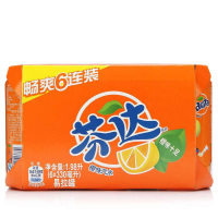 芬达 橙味汽水330ml*6听 6连包装 (新老包装随机发货)可口可乐荣誉出品