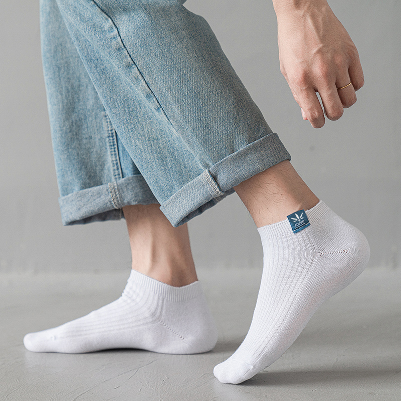 南极人白色袜子男短袜冬季纯棉全棉防臭吸汗男士船袜男生短款男袜