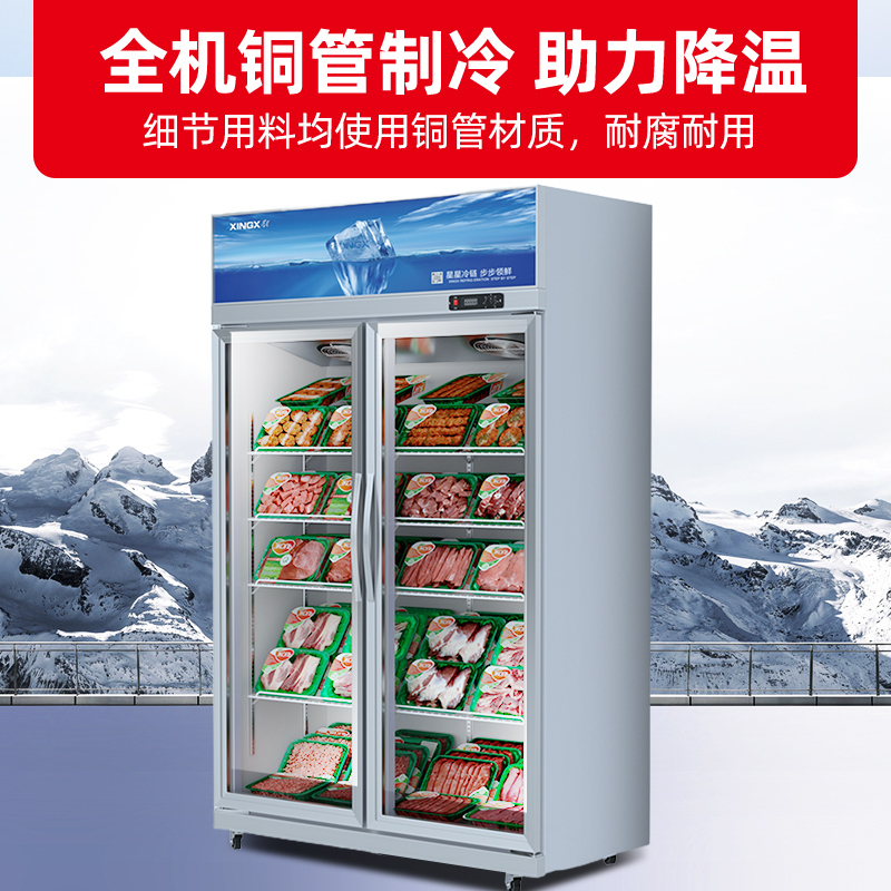 星星(XINGX) 1200升三门冷冻展示柜 商用风冷多门立式冷冻柜啤酒柜饮料柜陈列柜酒吧酒柜 LSC-1210WD