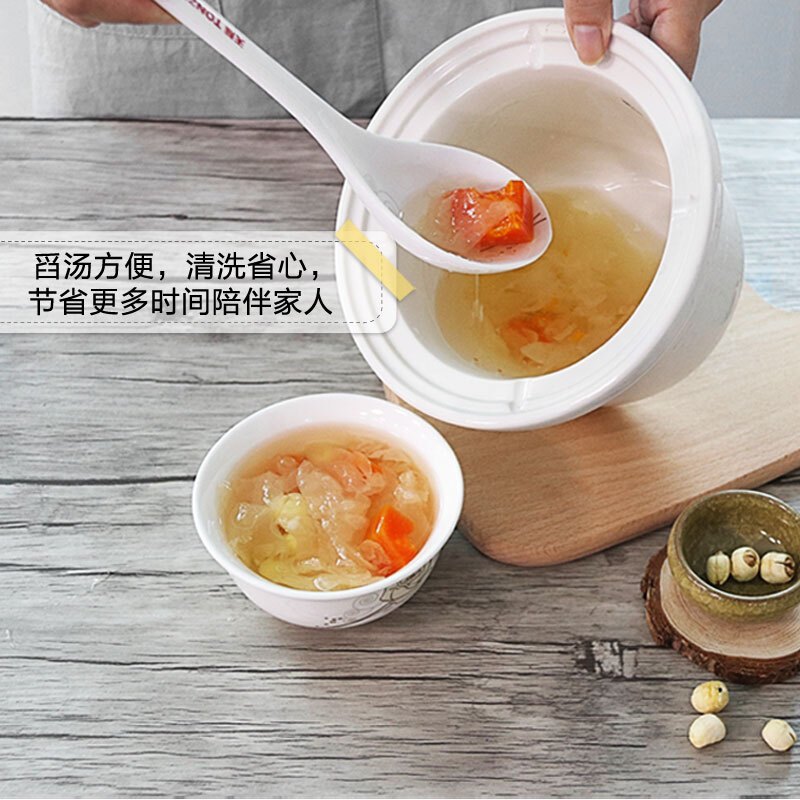 天际(TONZE)电炖锅婴儿家用陶瓷隔水炖煮粥神器煲汤宝宝燕窝小炖盅bb煲1L升迷你养生炖锅煲汤DGD10-10EWD