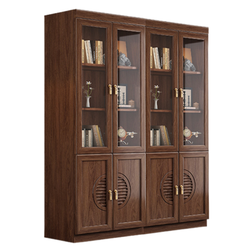 智叶舟实木办公柜四门1490*372*1940mm台高清大图