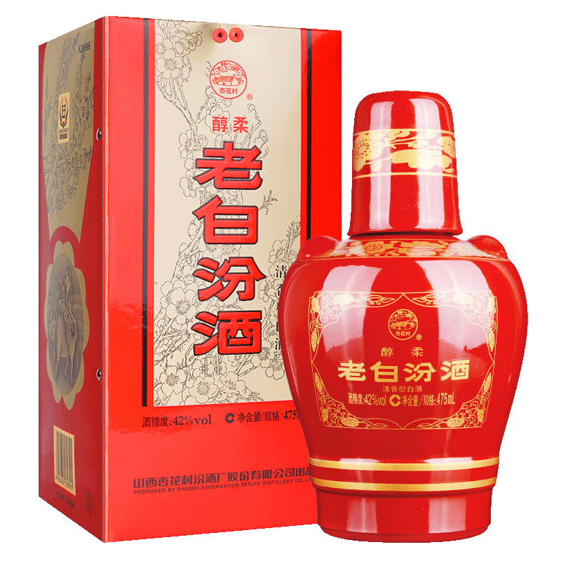 [官方正品]山西杏花村酒 42度醇柔老白汾酒 475mL*1瓶纯粮食酒高清大图
