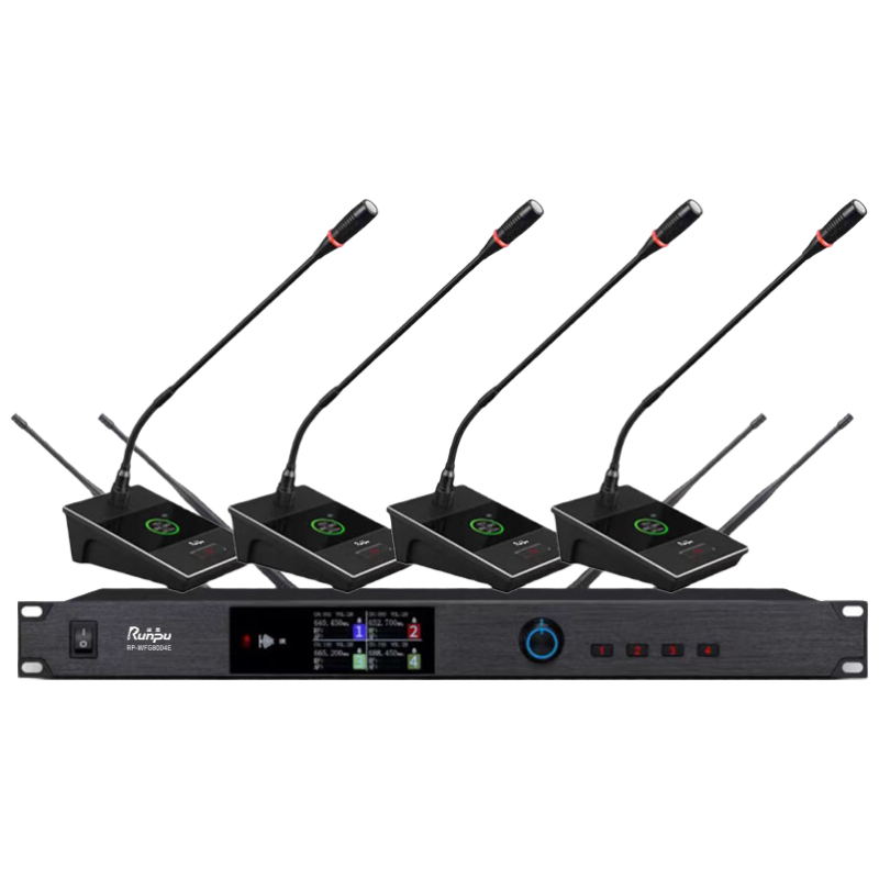 润普Runpu国产化 专业无线一拖四话筒 长杆软管麦克风RP-WFG8004E高清大图