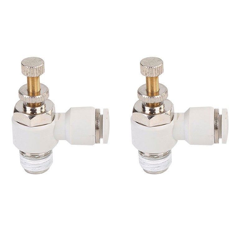 冰禹 snll-13 快速调节单向l型节流阀快插 外螺纹气动调速阀接头 白色