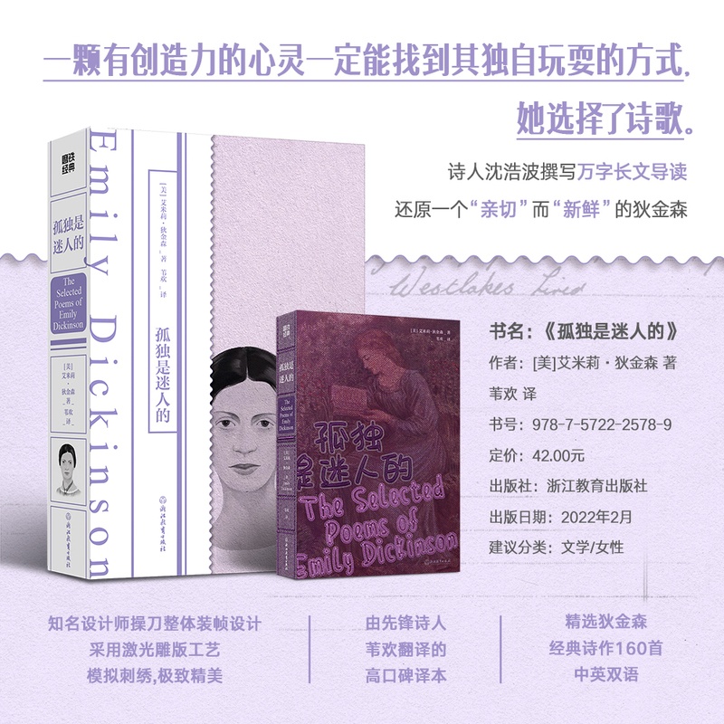 [正版]中英双语孤独是迷人的 艾米莉狄金森著 苇欢译 精选狄金森诗作160首外国诗歌外国文学作品 女性文学 磨铁经典书店高清大图