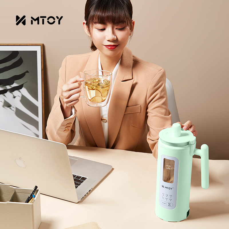 MTOY 迷你豆浆机静音破壁机免滤便携式 全自动加热M-J350