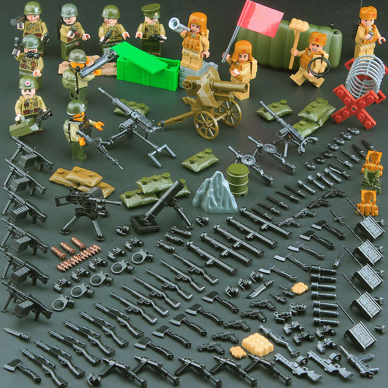 抗美援朝长津湖抗美援朝小人仔军人士兵军团打仗拼装玩具男孩