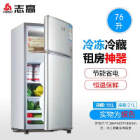 志高(CHIGO) BCD-76A138D双门小冰箱 迷你两门小冰箱 家用冷藏冷冻小型电冰箱(星光银)