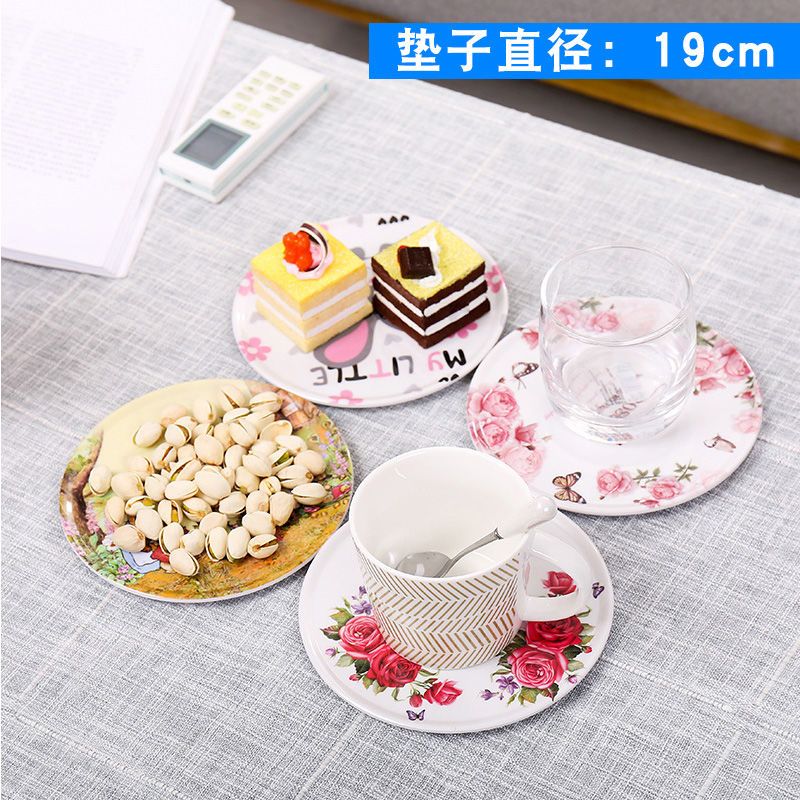 卡通19cm隔热垫大号锅垫子餐桌垫家用砂锅垫防烫杯垫碗垫圆形密胺