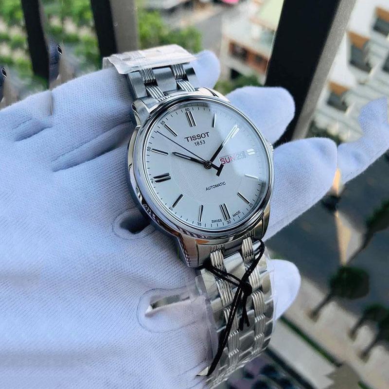 天梭tissot瑞士手表恒意海星系列全机械表男1853钢带双日历夜光男士