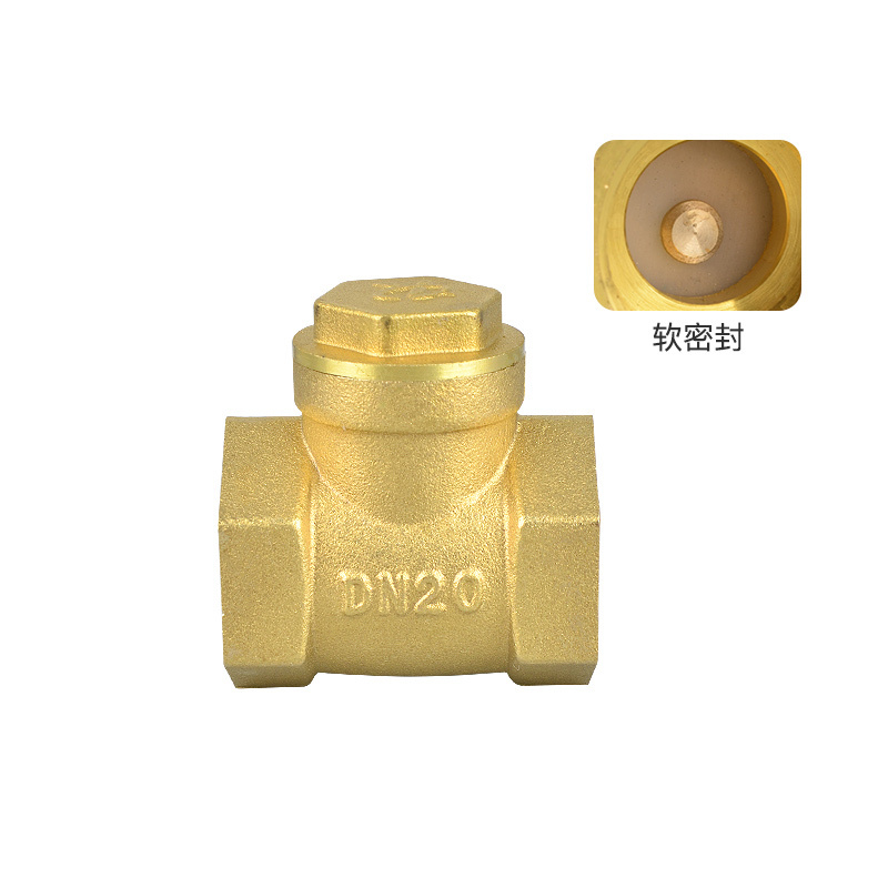 艾克心 DN20 6分卧式黄铜止回阀108克软密封 5个/组(单位:组)