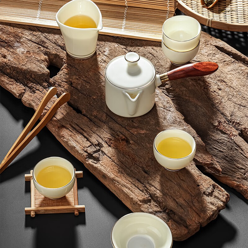 菲米生活沐兮羊脂玉瓷茶具套装(玉脂黄)FM-CJ2119(玉脂黄)高清大图