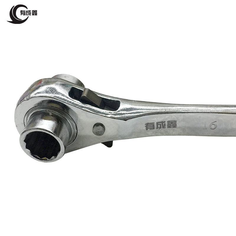 有成鑫 16*18 尖尾棘轮扳手 尖柄棘轮快速扳手 尖双向套筒自动扳手 个高清大图