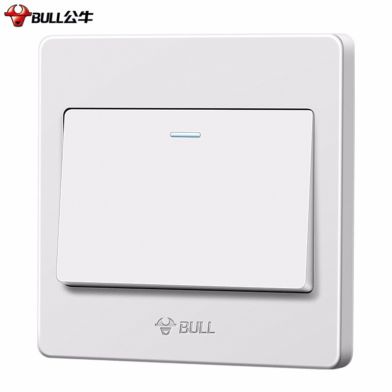 公牛(BULL) 开关插座面板 单开双控开关1开一开双控开关一位双控面板G07K112Y(5个)