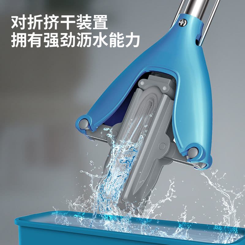 对折海绵拖把免手洗挤水懒人家用卫生间吸水拖海绵头地板清洁图片