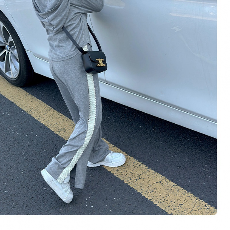 女童秋款套装新款韩系童装连帽衫休闲阔腿裤运动秋季两件套潮 【炸街灰】阔腿裤 120码