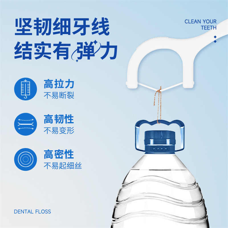 海氏海诺 独立包装薄荷牙线两盒(50只/盒-独立装) 超细一次性家用便携家庭装成人清洁牙签高清大图