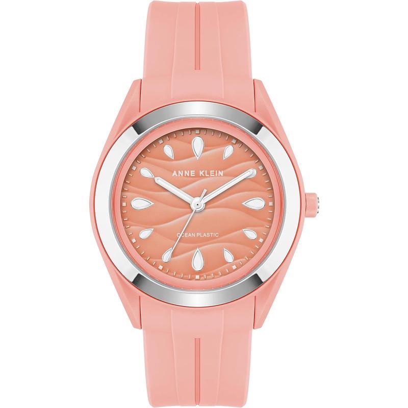 Anne Klein手表女夜光防水石英圆形表盘385毫米海洋塑料表带