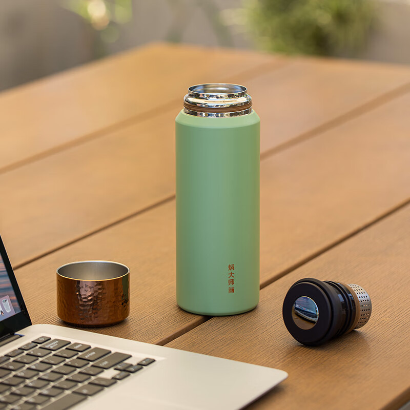 焖大师(MENDASHI)MD500T龙盛随行杯 保温杯随行杯户外便携钛茶隔保温杯 太空灰 500ml高清大图