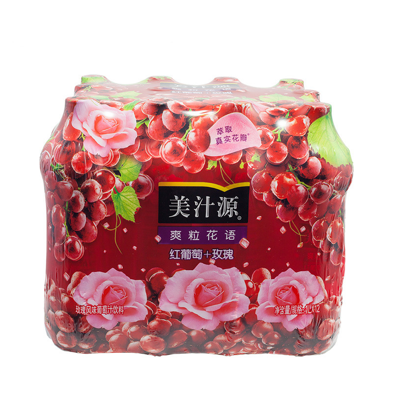 美汁源 爽粒花语 红葡萄汁 1L*12/箱