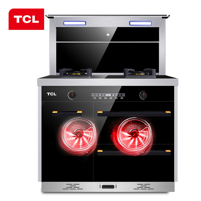 [苏宁自营]TCL 抽油烟机燃气灶消毒柜环保灶 厨房家用 大火力大吸力 侧吸式 烟灶套餐 天然气/液化气 集成灶高清大图