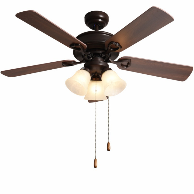 美式电风扇灯吊扇仿古客厅卧室书房吊灯带灯餐厅 风扇