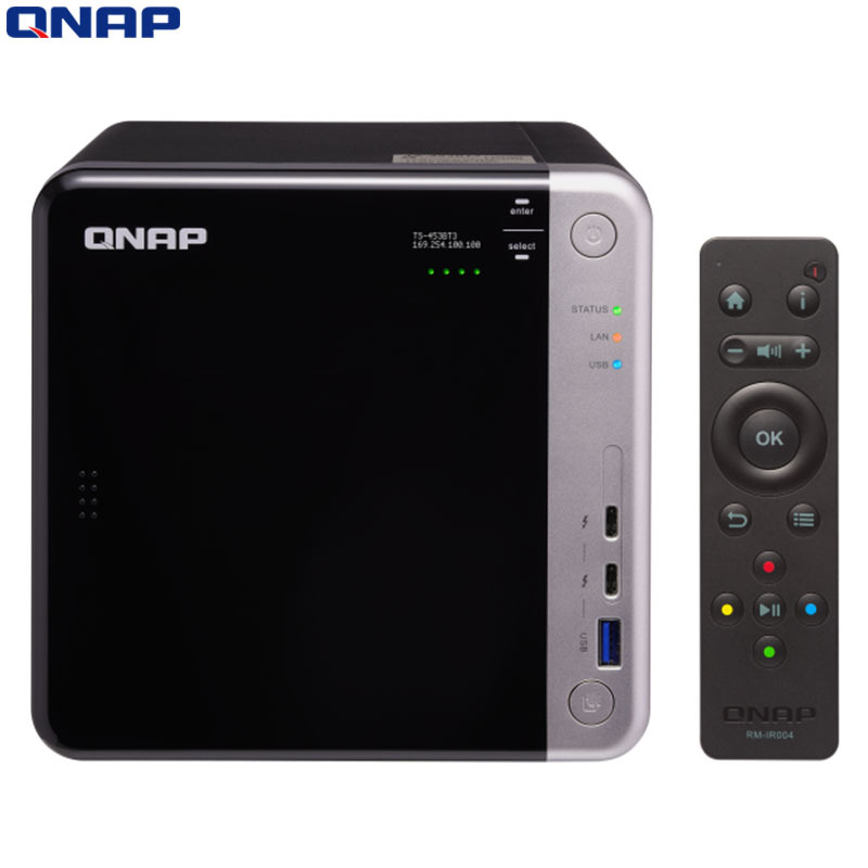 威联通(QNAP)TS-453BT3 四盘位雷电3 网络存储服务器 Thunderbolt 3 + 10GbE NAS