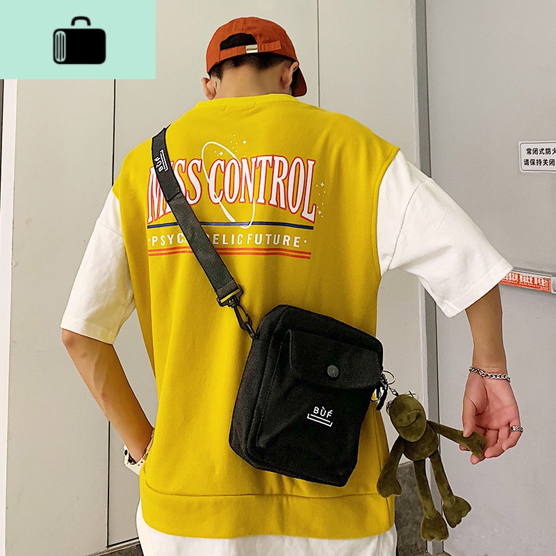 斜挎包男单肩包潮流韩版学生帆布背包男生潮牌包包ins潮小包轻便NEW LAKE高清大图