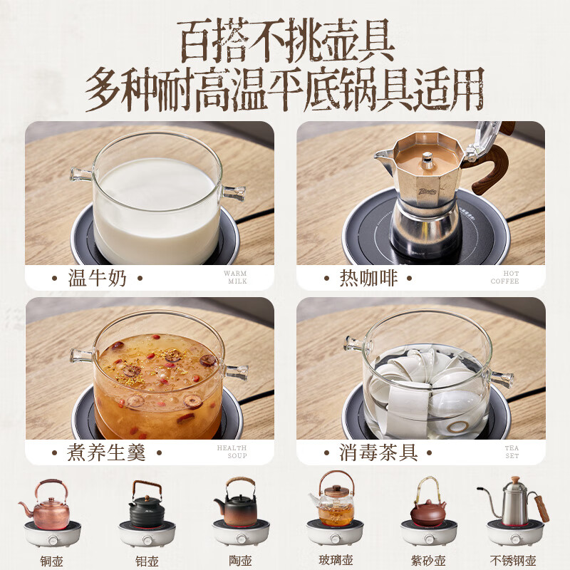 小熊(Bear)电陶炉 迷你煮茶炉 红茶老白茶普洱养生茶炉小型家用加热多功能轻音烹煮围炉煮高清大图